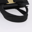 Salvatore Ferragamo Vala Hand Bag Leather Black Gold Auth bs37001-7