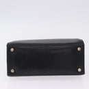 Salvatore Ferragamo Vala Hand Bag Leather Black Gold Auth bs37001-5