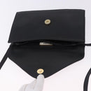 VALENTINO Shoulder Bag Leather Black Gold Auth bs37002-10