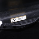 VALENTINO Shoulder Bag Leather Black Gold Auth bs37002-11