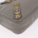 BALENCIAGA Giant Hip Shoulder Bag Leather Gray Gold 237203 Auth bs37003A-9
