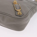 BALENCIAGA Giant Hip Shoulder Bag Leather Gray Gold 237203 Auth bs37003A-14