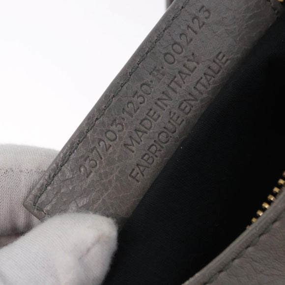 BALENCIAGA Giant Hip Shoulder Bag Leather Gray Gold 237203 Auth bs37003A