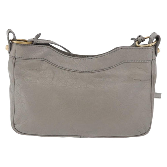 BALENCIAGA Giant Hip Shoulder Bag Leather Gray Gold 237203 Auth bs37003A
