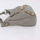 BALENCIAGA Giant Hip Shoulder Bag Leather Gray Gold 237203 Auth bs37003A-4