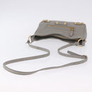 BALENCIAGA Giant Hip Shoulder Bag Leather Gray Gold 237203 Auth bs37003A-7