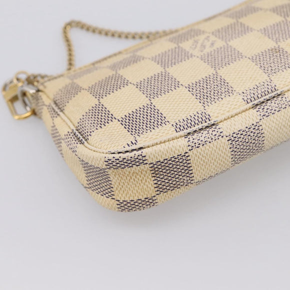 LOUIS VUITTON Damier Azur Mini Pochette Accessoires Pouch N63005 LV Auth bs37005