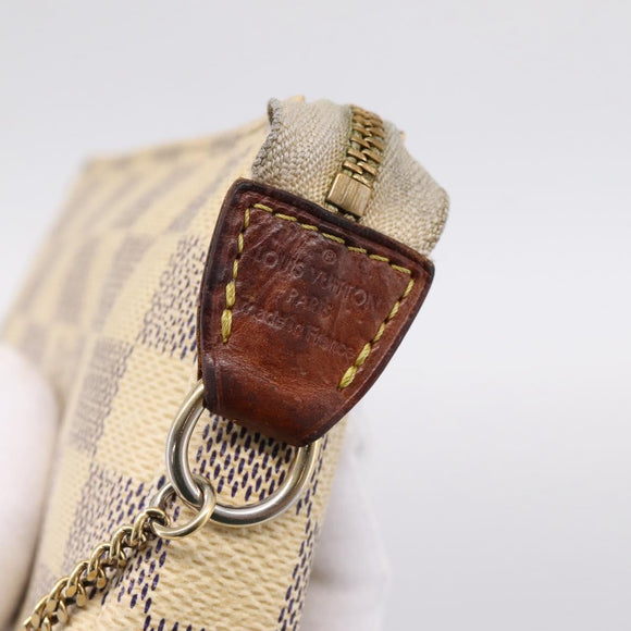 LOUIS VUITTON Damier Azur Mini Pochette Accessoires Pouch N63005 LV Auth bs37005