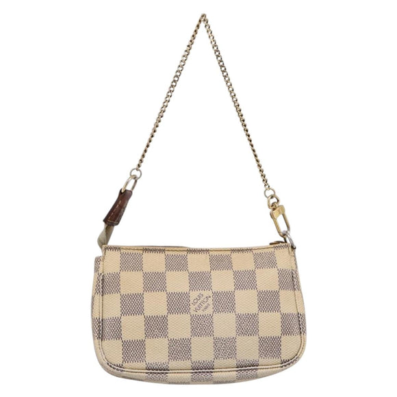 LOUIS VUITTON Damier Azur Mini Pochette Accessoires Pouch N63005 LV Auth bs37005