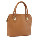 MCM Hand Bag Leather Brown Gold Auth bs37006-1