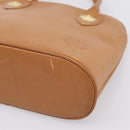 MCM Hand Bag Leather Brown Gold Auth bs37006-8