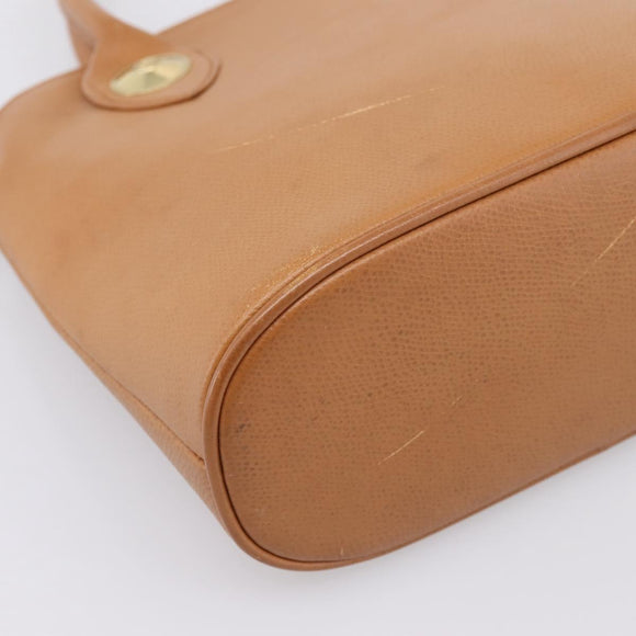 MCM Hand Bag Leather Brown Gold Auth bs37006