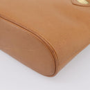 MCM Hand Bag Leather Brown Gold Auth bs37006-16