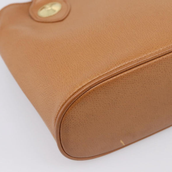 MCM Hand Bag Leather Brown Gold Auth bs37006