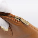 MCM Hand Bag Leather Brown Gold Auth bs37006-10