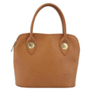 MCM Hand Bag Leather Brown Gold Auth bs37006-13
