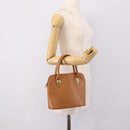 MCM Hand Bag Leather Brown Gold Auth bs37006-21