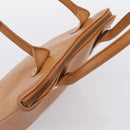 MCM Hand Bag Leather Brown Gold Auth bs37006-6