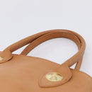 MCM Hand Bag Leather Brown Gold Auth bs37006-14