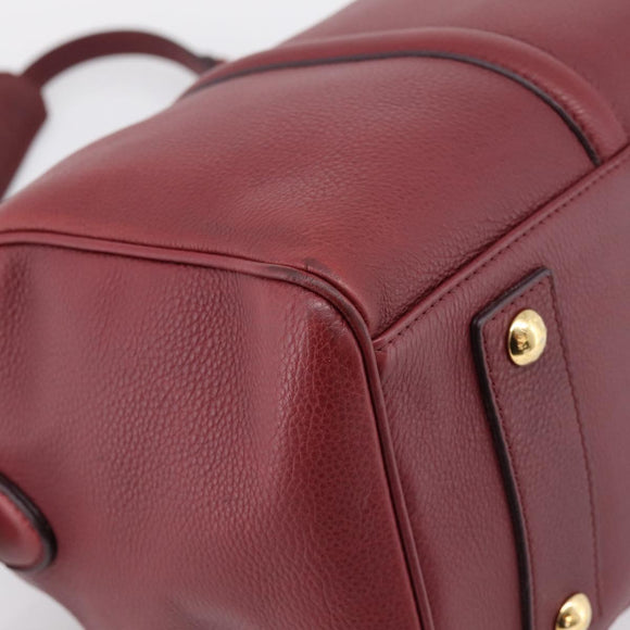 LOUIS VUITTON Parnasea SC Bag MM Boston Bag Leather Red M94762 LV Auth bs37008V