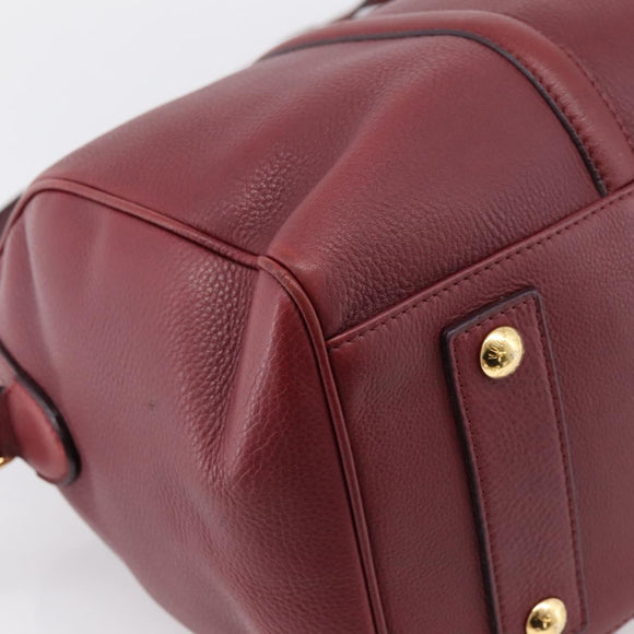LOUIS VUITTON Parnasea SC Bag MM Boston Bag Leather Red M94762 LV Auth bs37008V