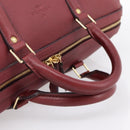LOUIS VUITTON Parnasea SC Bag MM Boston Bag Leather Red M94762 LV Auth bs37008V-7