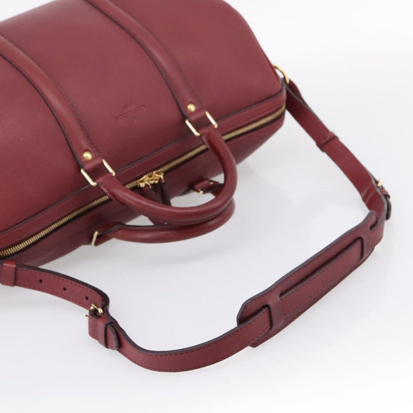LOUIS VUITTON Parnasea SC Bag MM Boston Bag Leather Red M94762 LV Auth bs37008V
