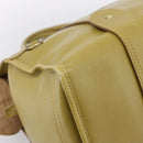 BURBERRY Hand Bag Leather Green Gold Auth bs37013-13