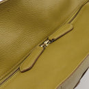 BURBERRY Hand Bag Leather Green Gold Auth bs37013-14