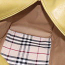 BURBERRY Hand Bag Leather Green Gold Auth bs37013-17