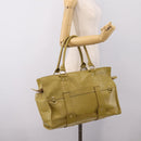 BURBERRY Hand Bag Leather Green Gold Auth bs37013-21