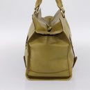 BURBERRY Hand Bag Leather Green Gold Auth bs37013-4