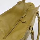 BURBERRY Hand Bag Leather Green Gold Auth bs37013-6