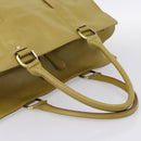 BURBERRY Hand Bag Leather Green Gold Auth bs37013-7