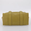 BURBERRY Hand Bag Leather Green Gold Auth bs37013-9