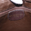 BALENCIAGA Shoulder Bag Suede Leather Brown Gold Auth bs37014-11