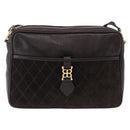 BALENCIAGA Shoulder Bag Suede Leather Brown Gold Auth bs37014-13