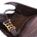 BALENCIAGA Shoulder Bag Suede Leather Brown Gold Auth bs37014-20