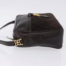 BALENCIAGA Shoulder Bag Suede Leather Brown Gold Auth bs37014-4