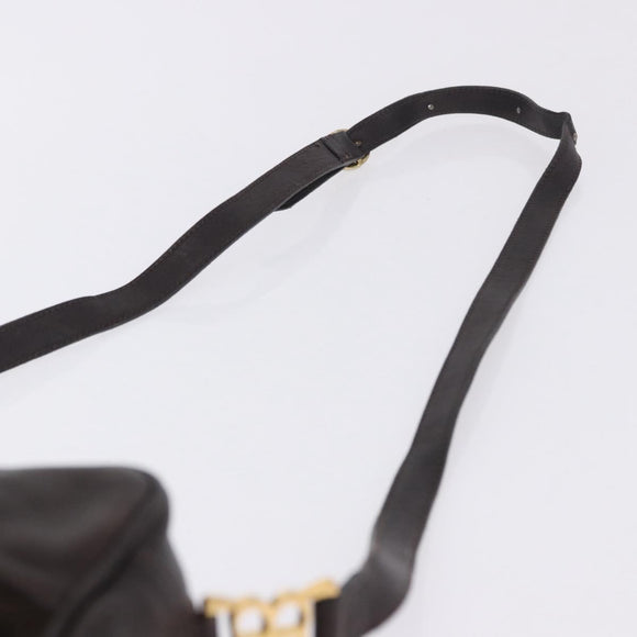 BALENCIAGA Shoulder Bag Suede Leather Brown Gold Auth bs37014
