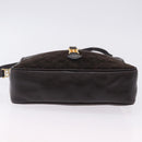 BALENCIAGA Shoulder Bag Suede Leather Brown Gold Auth bs37014-5
