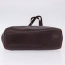Salvatore Ferragamo Tote Bag Leather Wine Red Gold Auth bs37015-7