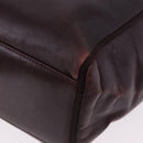 Salvatore Ferragamo Tote Bag Leather Wine Red Gold Auth bs37015-17
