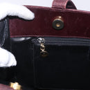 Salvatore Ferragamo Tote Bag Leather Wine Red Gold Auth bs37015-21
