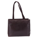 Salvatore Ferragamo Tote Bag Leather Wine Red Gold Auth bs37015-2