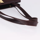 Salvatore Ferragamo Tote Bag Leather Wine Red Gold Auth bs37015-9