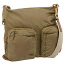 Miu Miu Shoulder Bag Nylon Beige Gold Auth bs37016-1