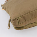 Miu Miu Shoulder Bag Nylon Beige Gold Auth bs37016-16
