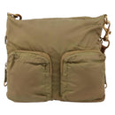 Miu Miu Shoulder Bag Nylon Beige Gold Auth bs37016-13