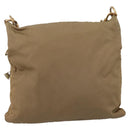Miu Miu Shoulder Bag Nylon Beige Gold Auth bs37016-2